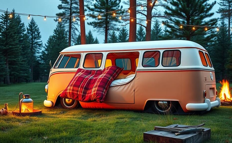 vw bus inspired cozy sleeping bags